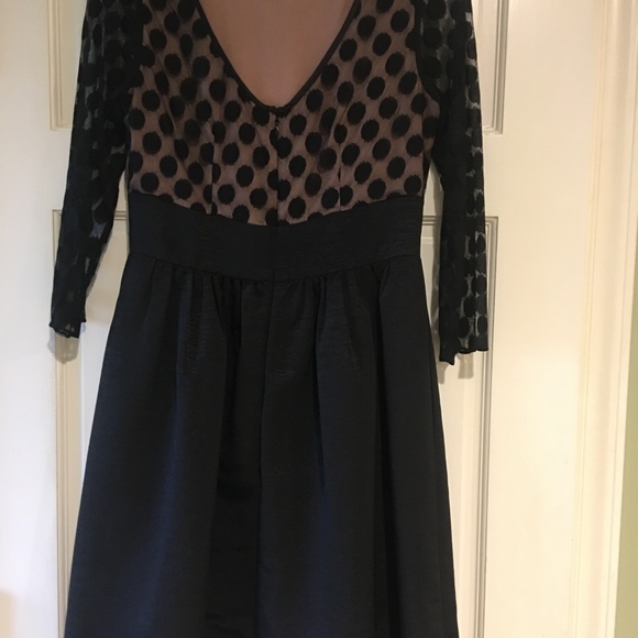 Eliza J Mesh Polka Dot Fit & Flare Dress - Picture 2 of 3